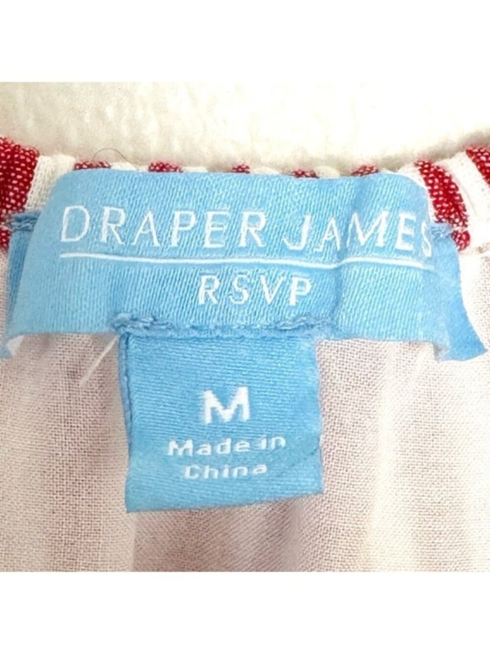 Draper James striped Red and white Tiered Cotton midi Dress Flared Medium - Picture 8 of 12